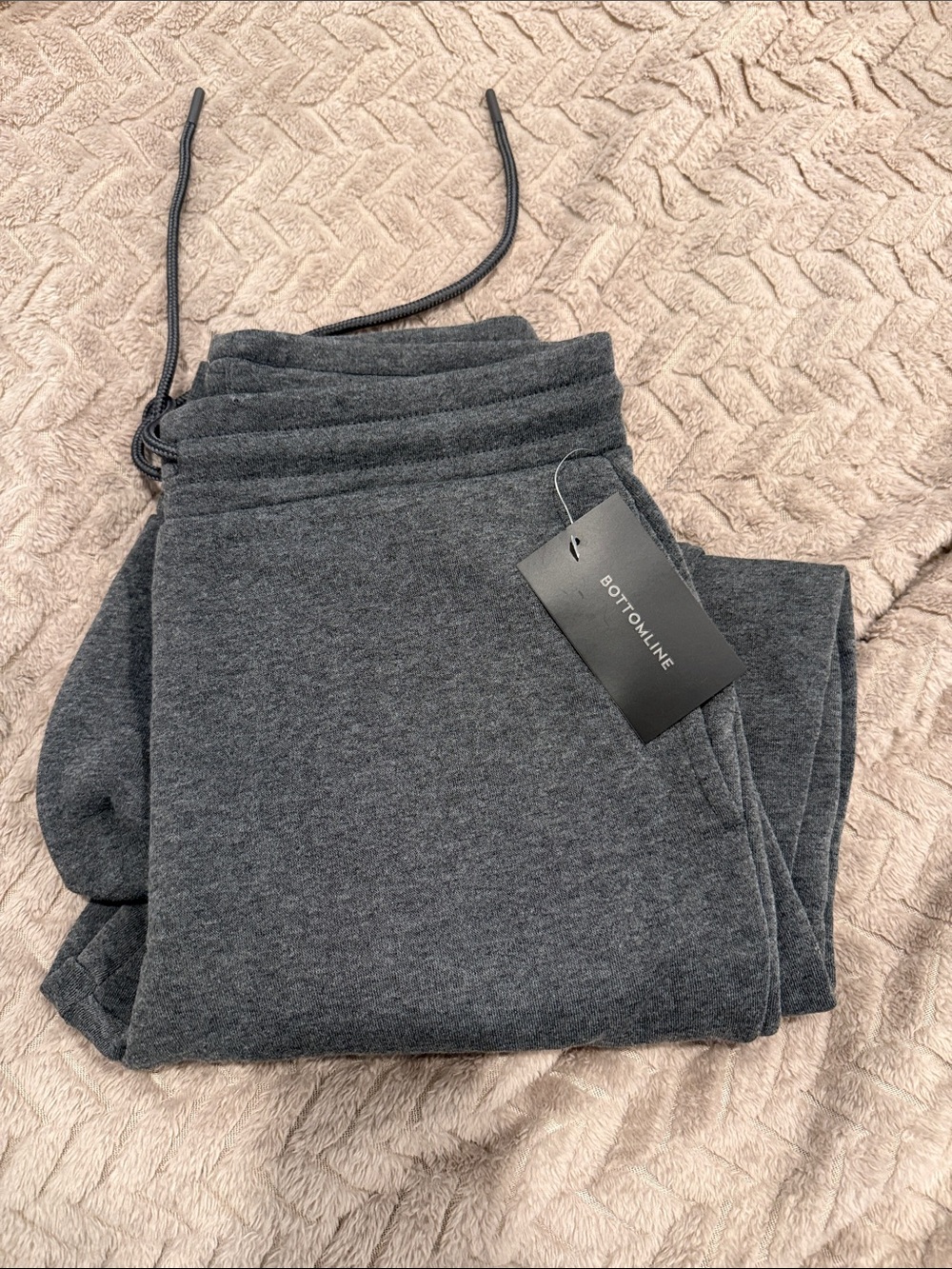 Heather Gray Soft Fleece Sweatpants - Ribbed Cuffs